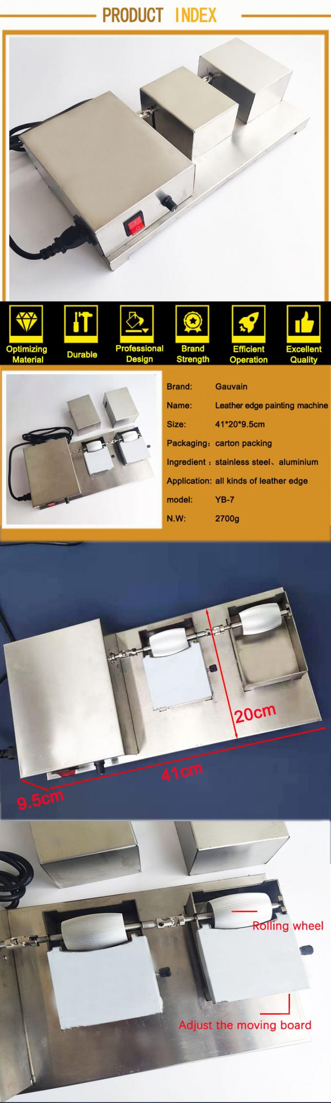 Electric Double Roller Leather Edge Dyeing Machine  for Belt Bags  Easy to Clean 6